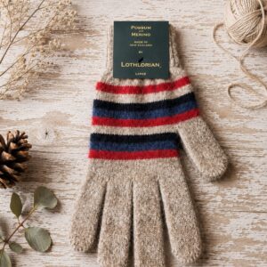 Merino Possum Gloves Striped